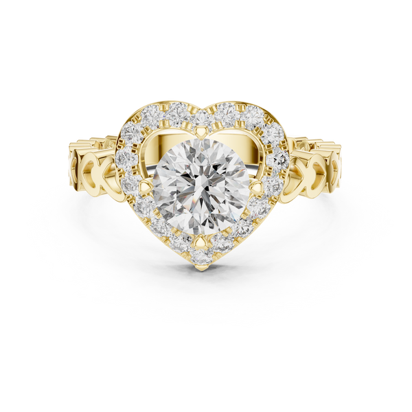 Glamorous Heart Statement Style Lab Grown Diamond Ring