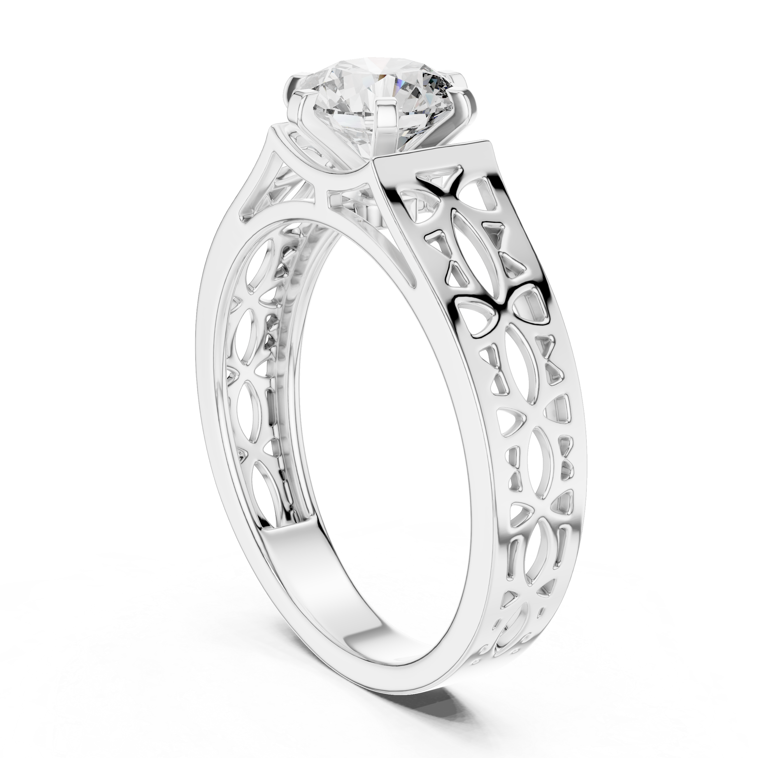 Shimmering Lustrous Cut Lab Grown Diamond Ring