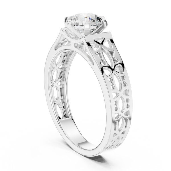 Shimmering Lustrous Cut Lab Grown Diamond Ring