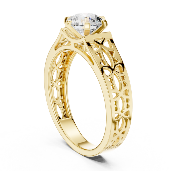 Shimmering Lustrous Cut Lab Grown Diamond Ring