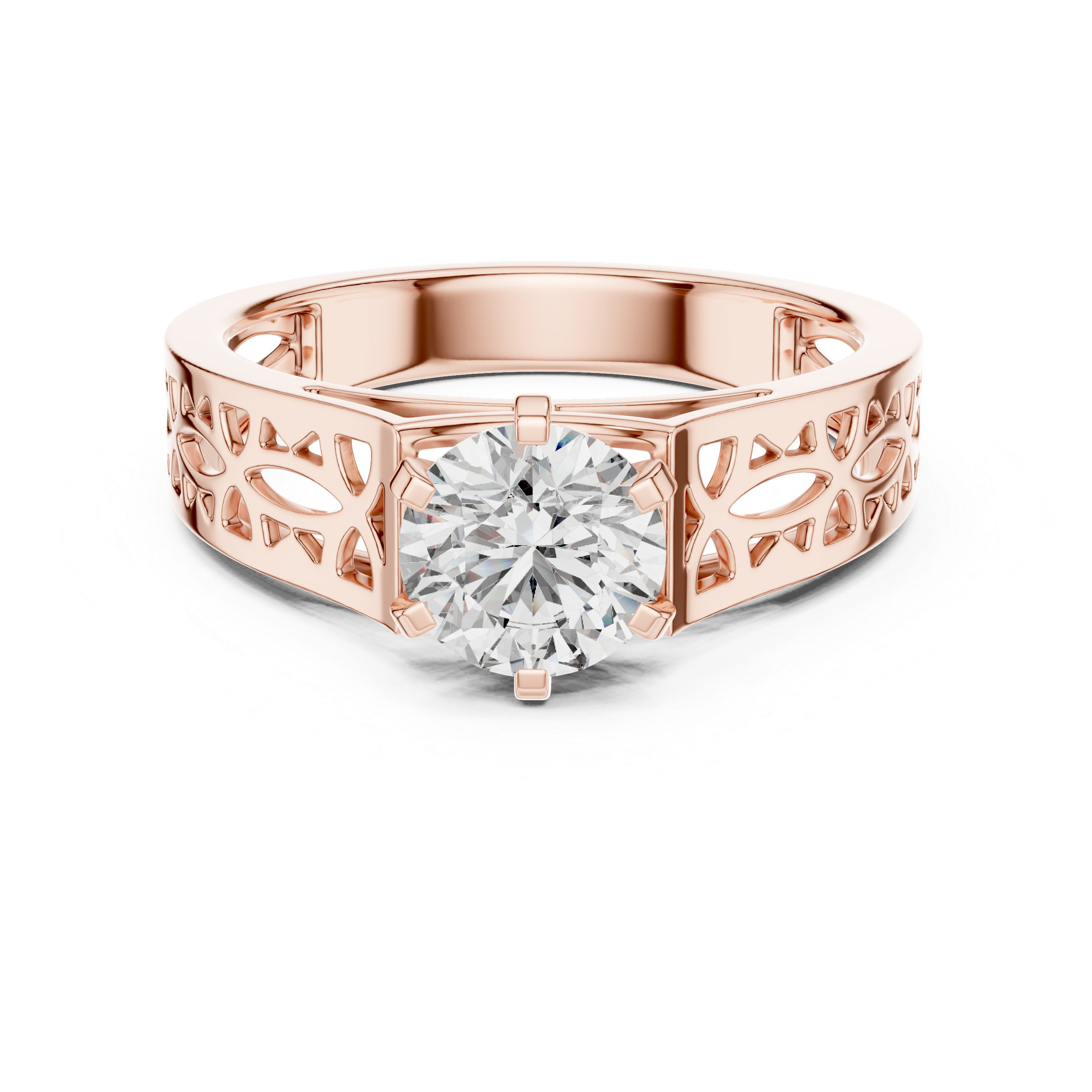 Shimmering Lustrous Cut Lab Grown Diamond Ring