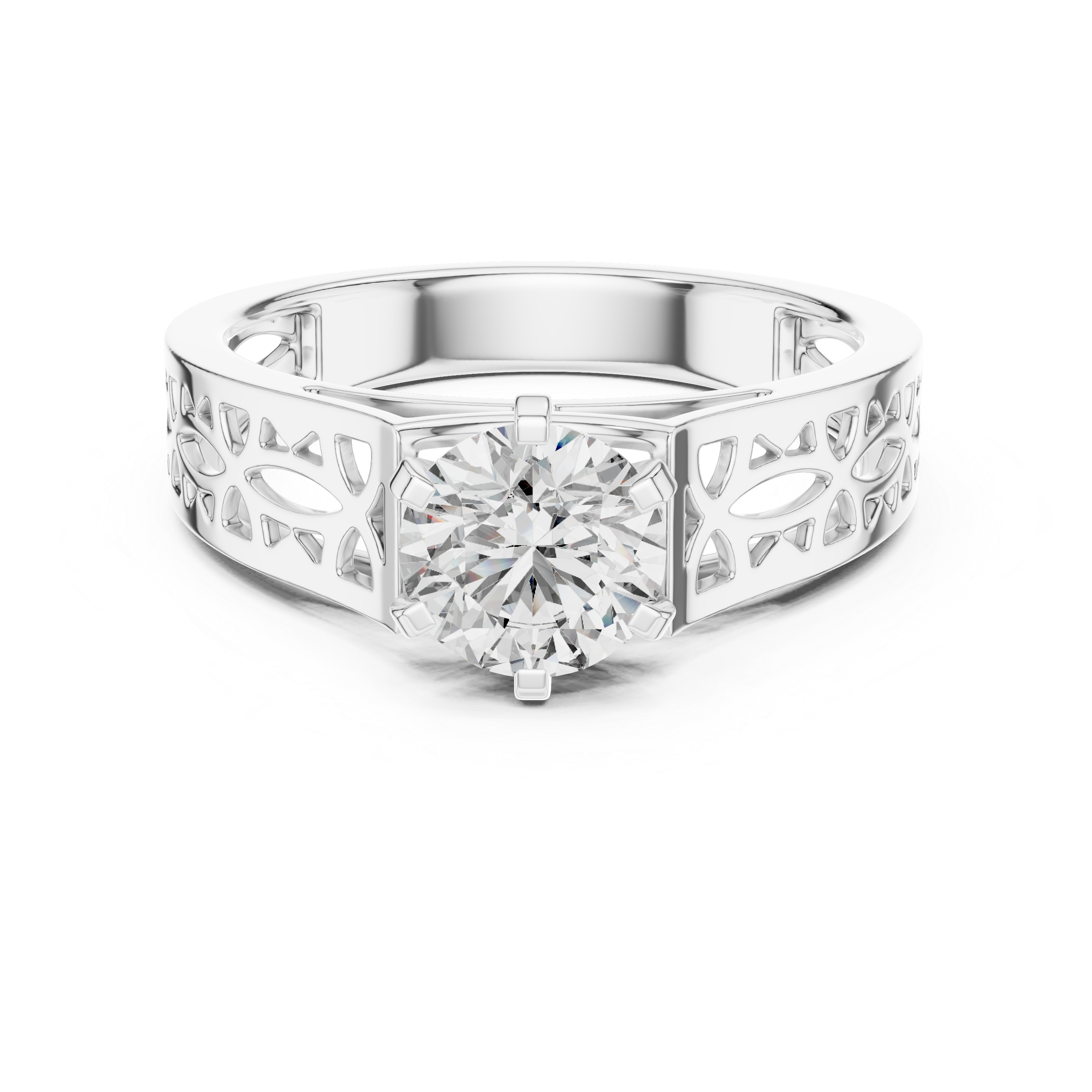 Shimmering Lustrous Cut Lab Grown Diamond Ring