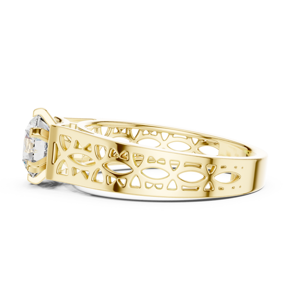 Shimmering Lustrous Cut Lab Grown Diamond Ring