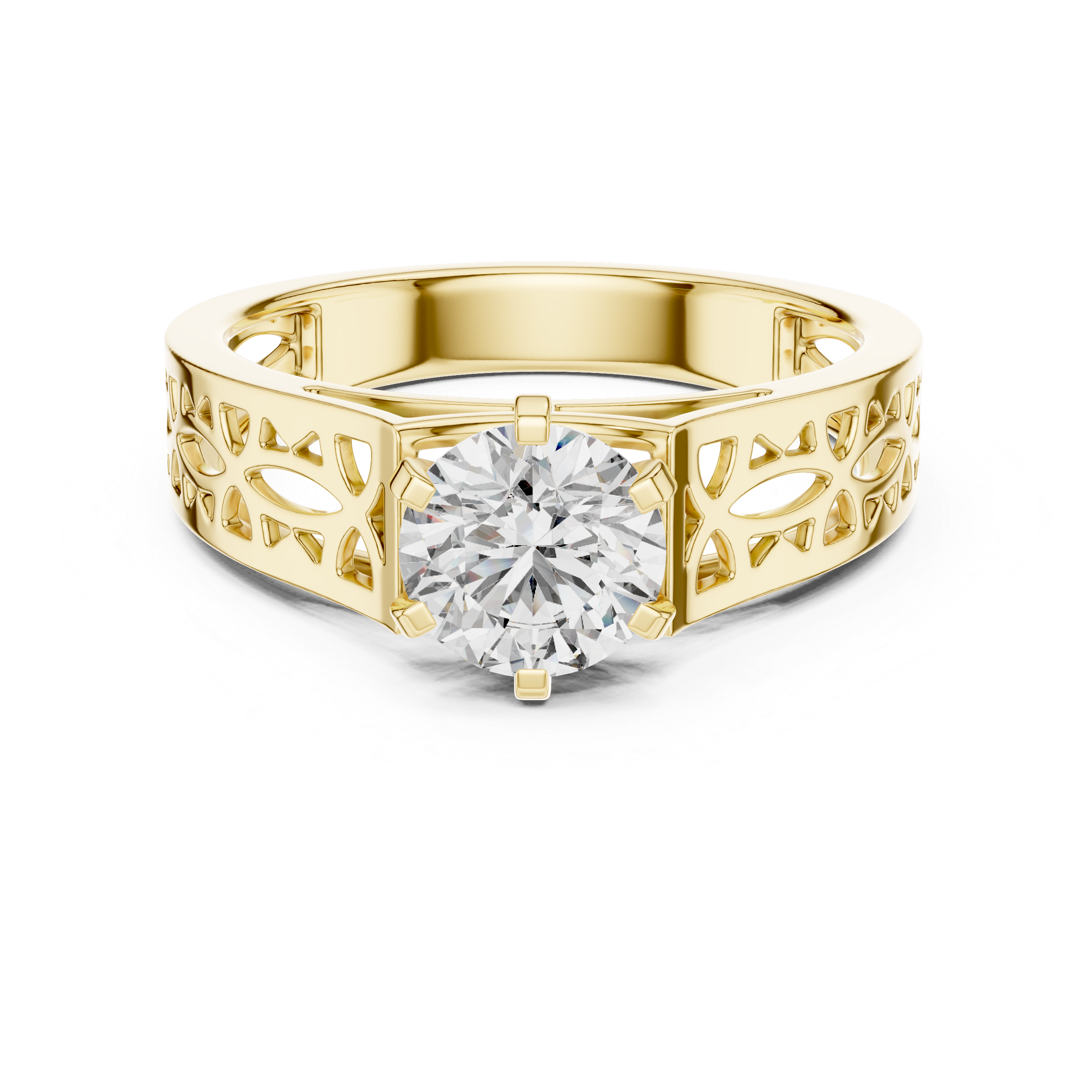 Shimmering Lustrous Cut Lab Grown Diamond Ring