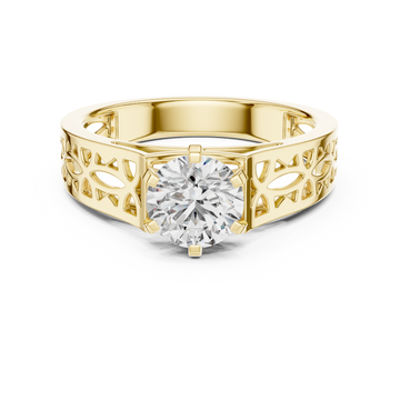 Shimmering Lustrous Cut Lab Grown Diamond Ring