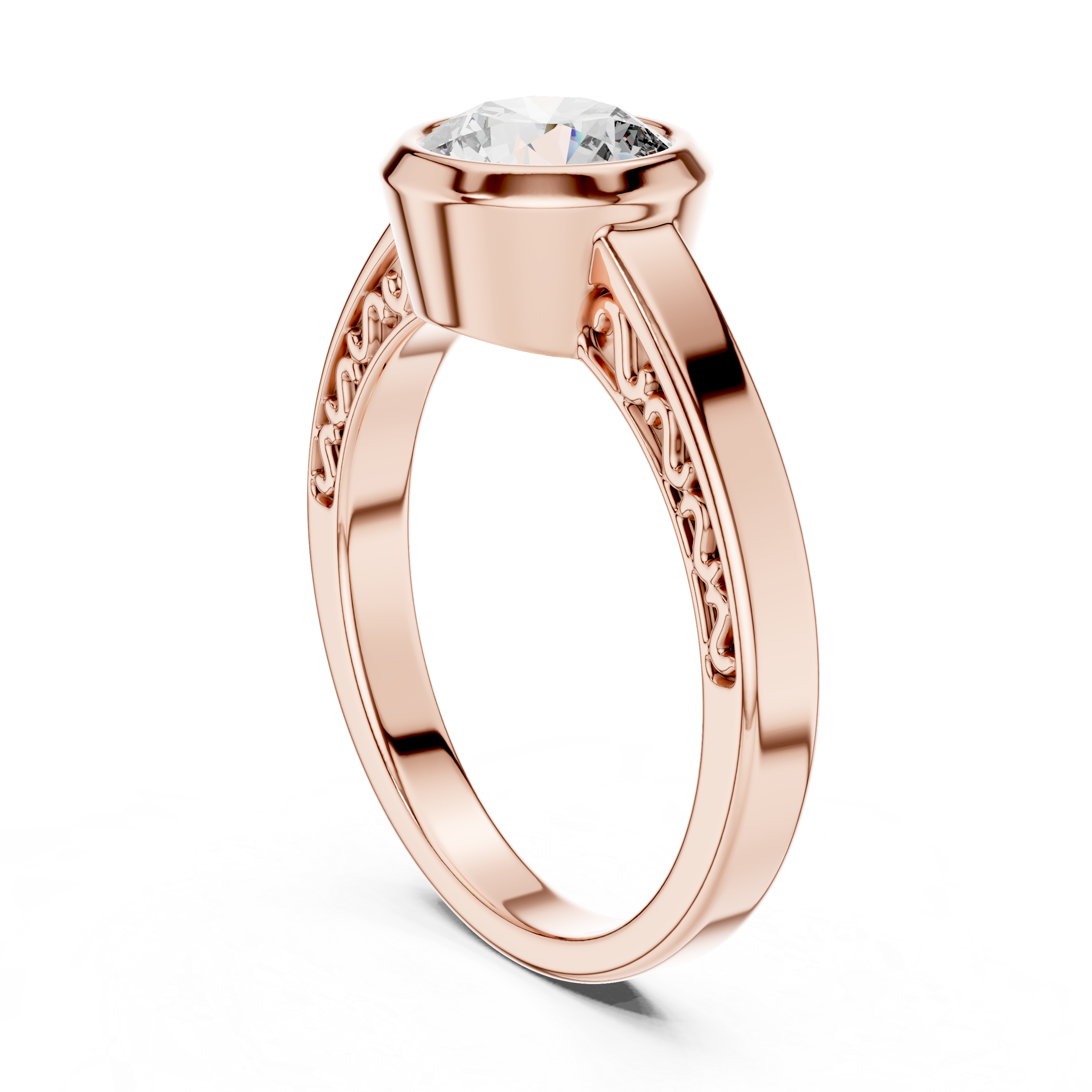 Delicate Dainty Tapered Band Lab Grown Diamond Ring