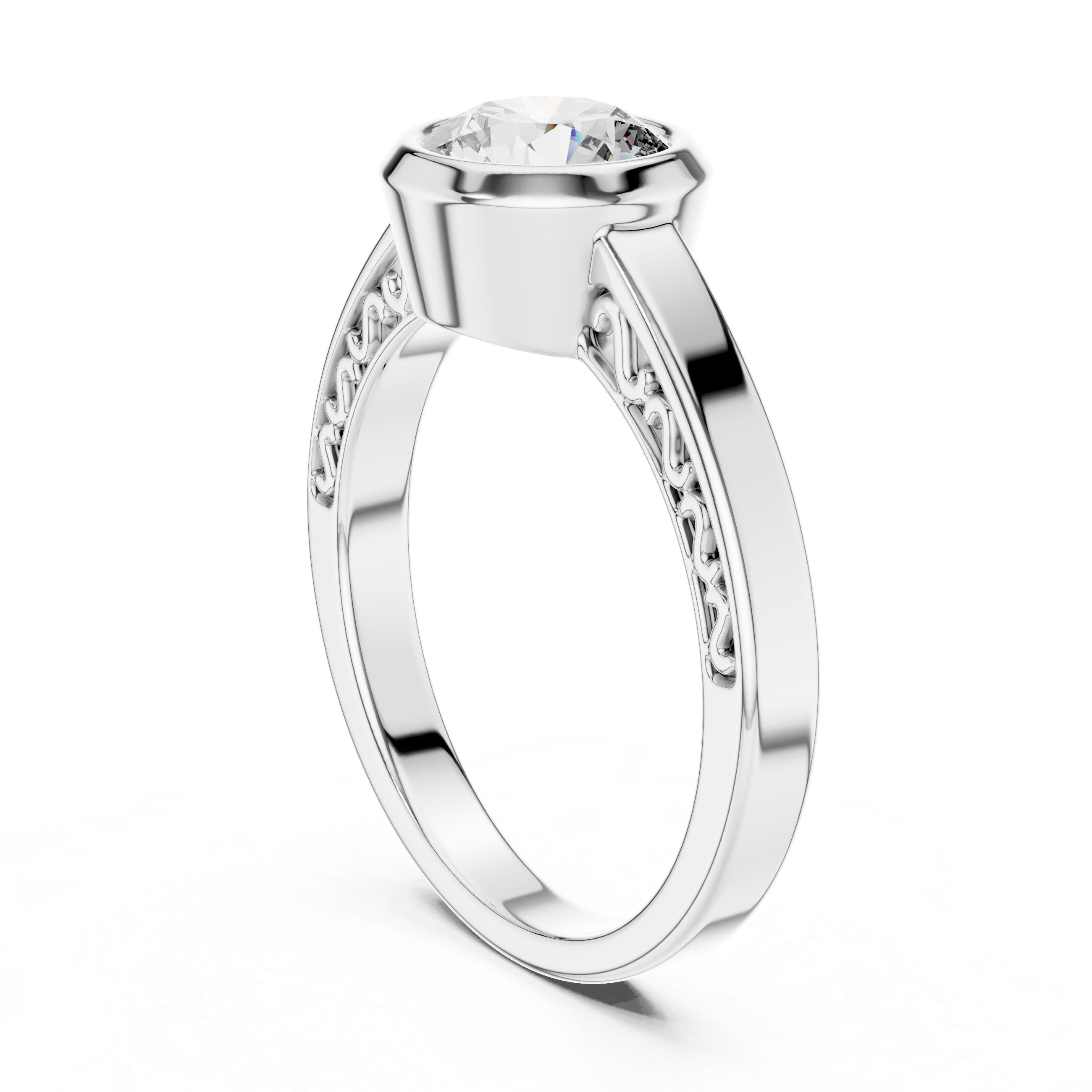 Delicate Dainty Tapered Band Lab Grown Diamond Ring