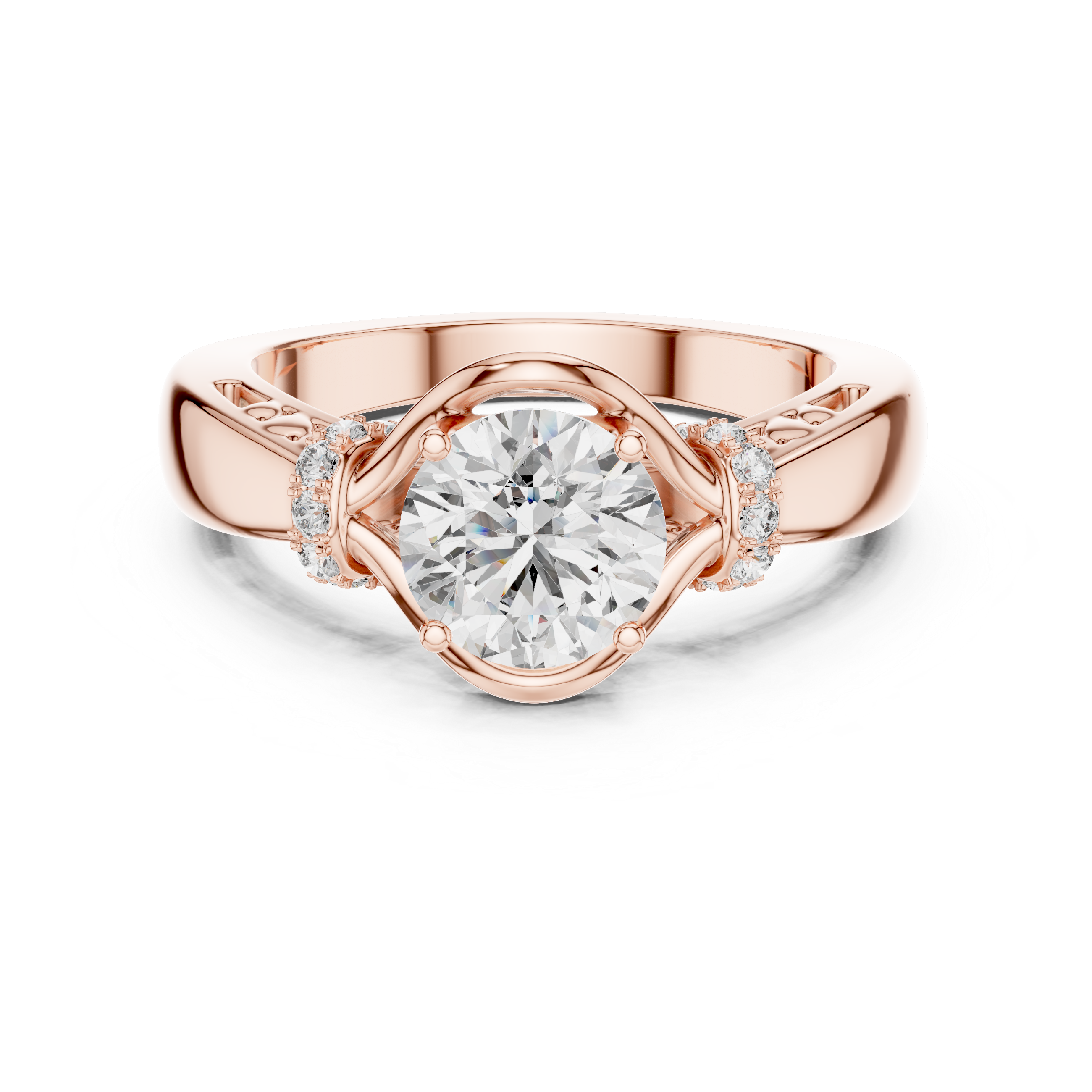 Artistic Infinity Loop Design Lab Grown Diamond Ring
