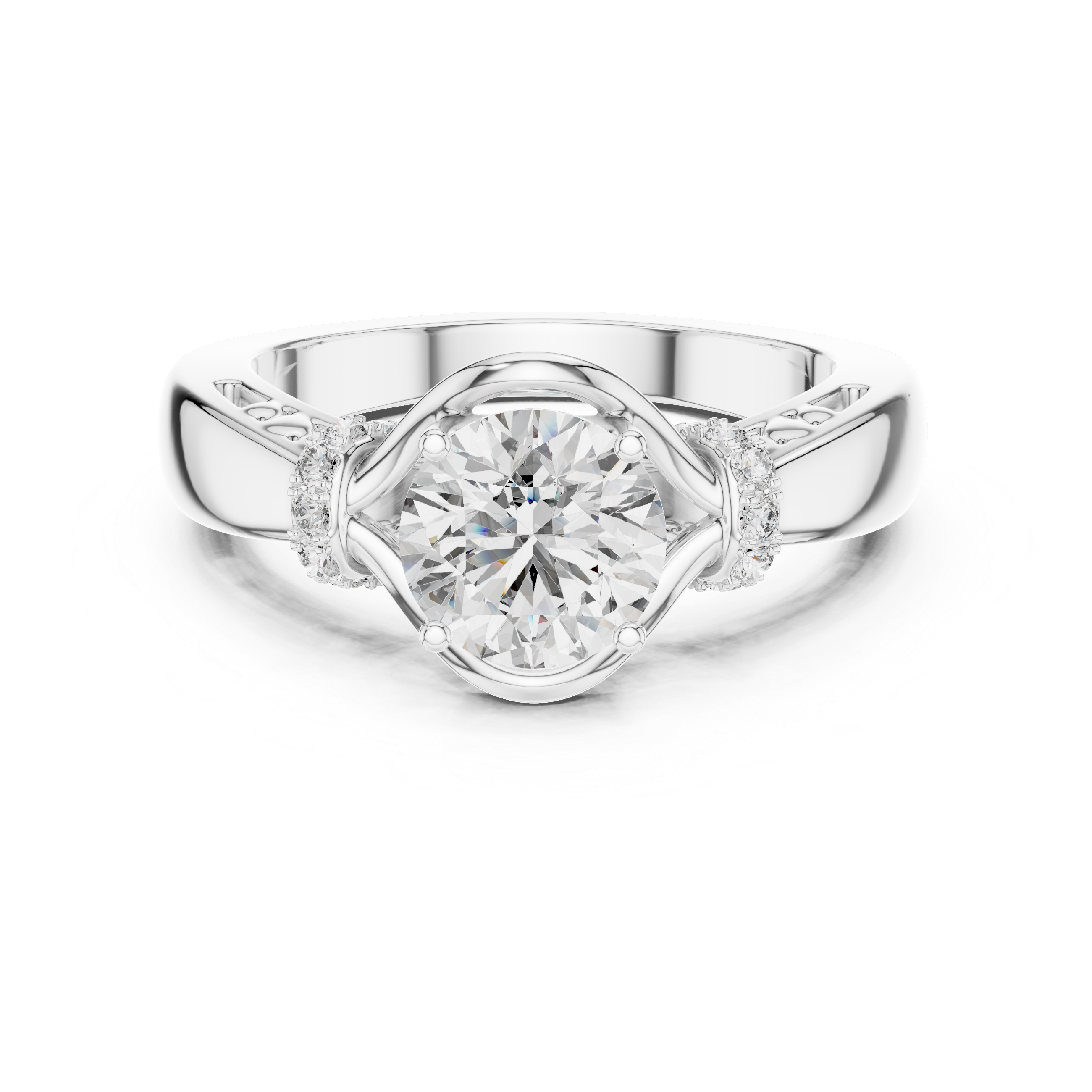 Artistic Infinity Loop Design Lab Grown Diamond Ring