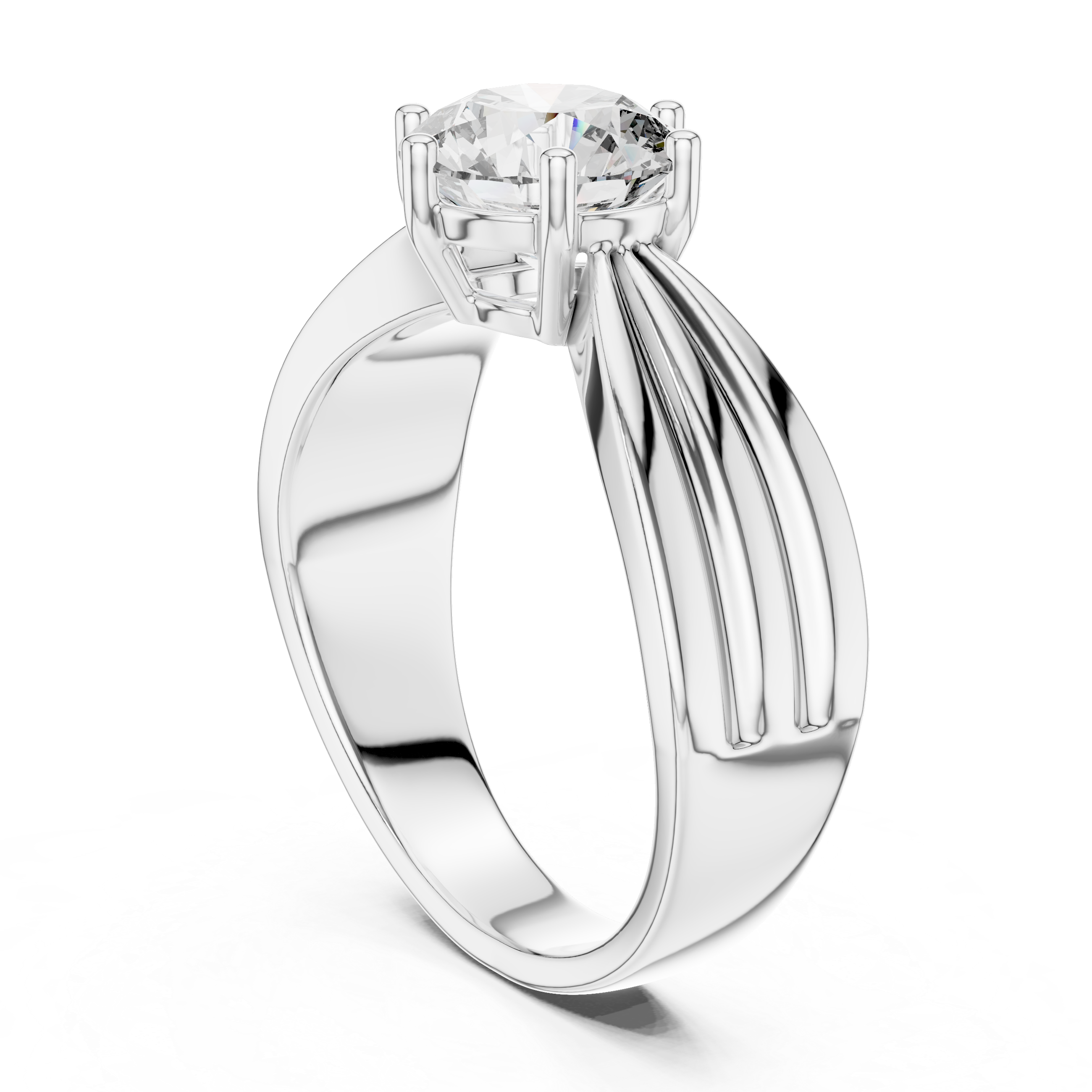 Graceful Petite Pave Band Lab Grown Diamond Ring