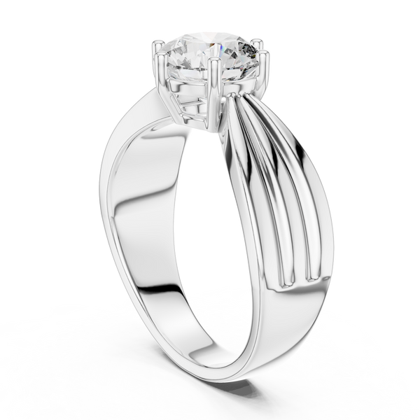 Graceful Petite Pave Band Lab Grown Diamond Ring