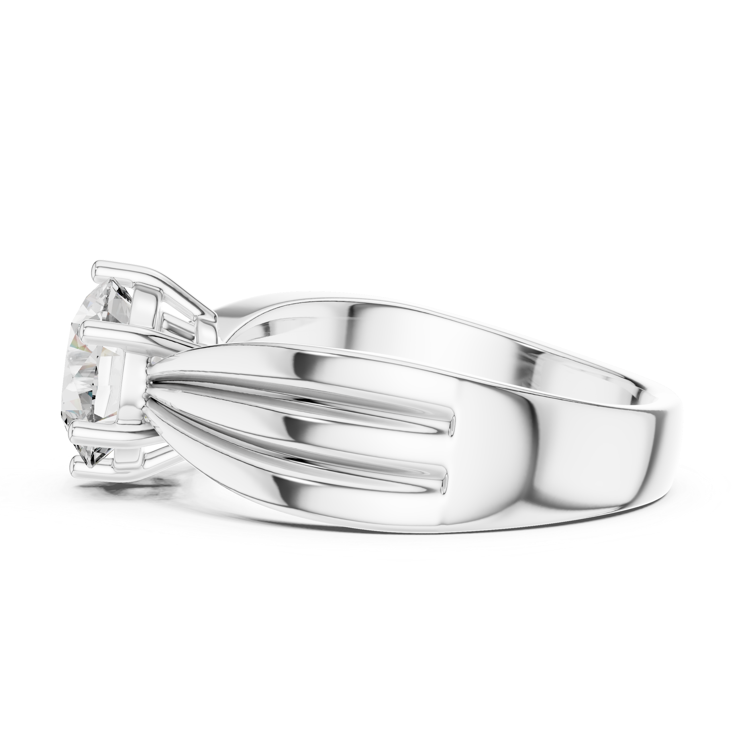 Graceful Petite Pave Band Lab Grown Diamond Ring