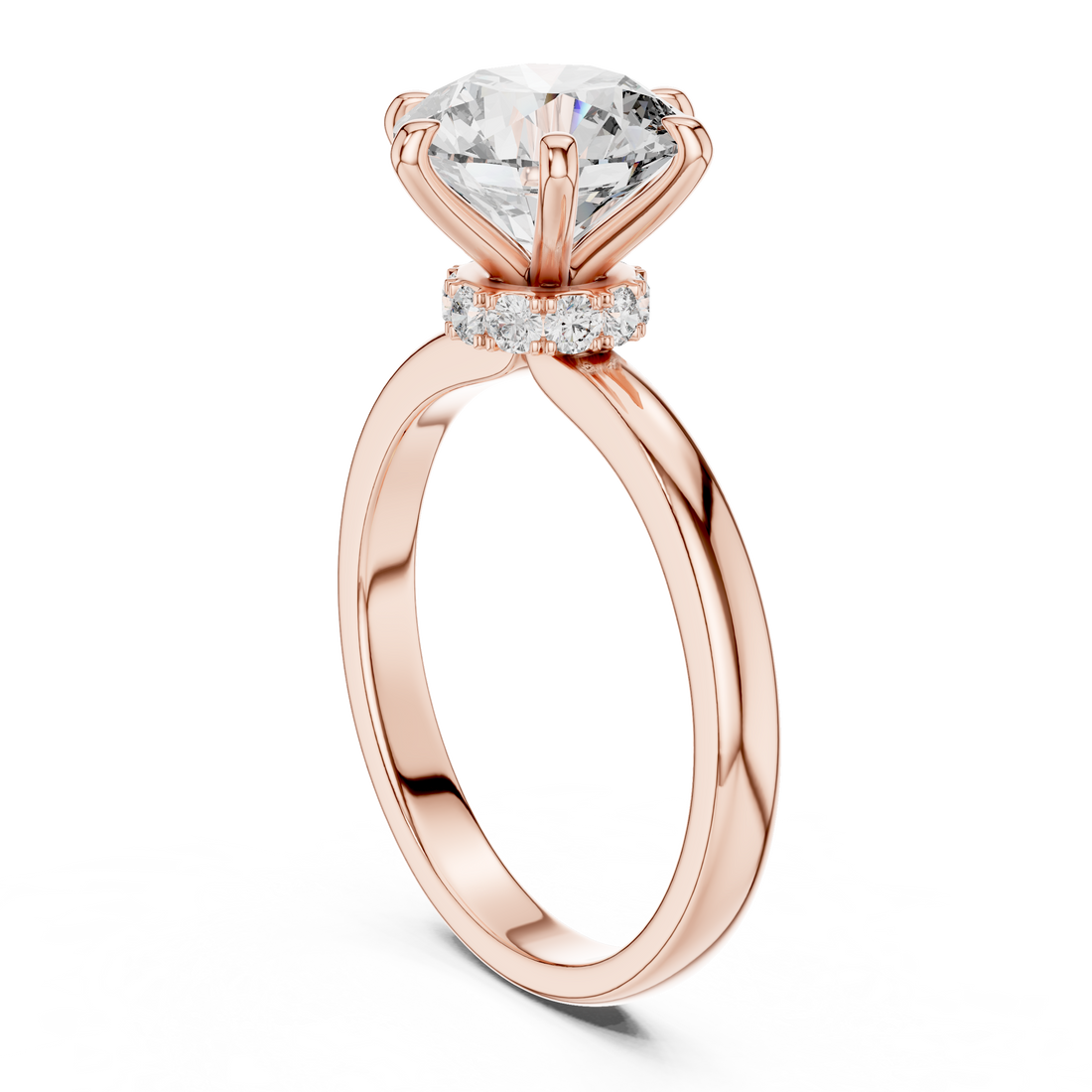 Elegant Simple Shank Style Lab Grown Diamond Ring