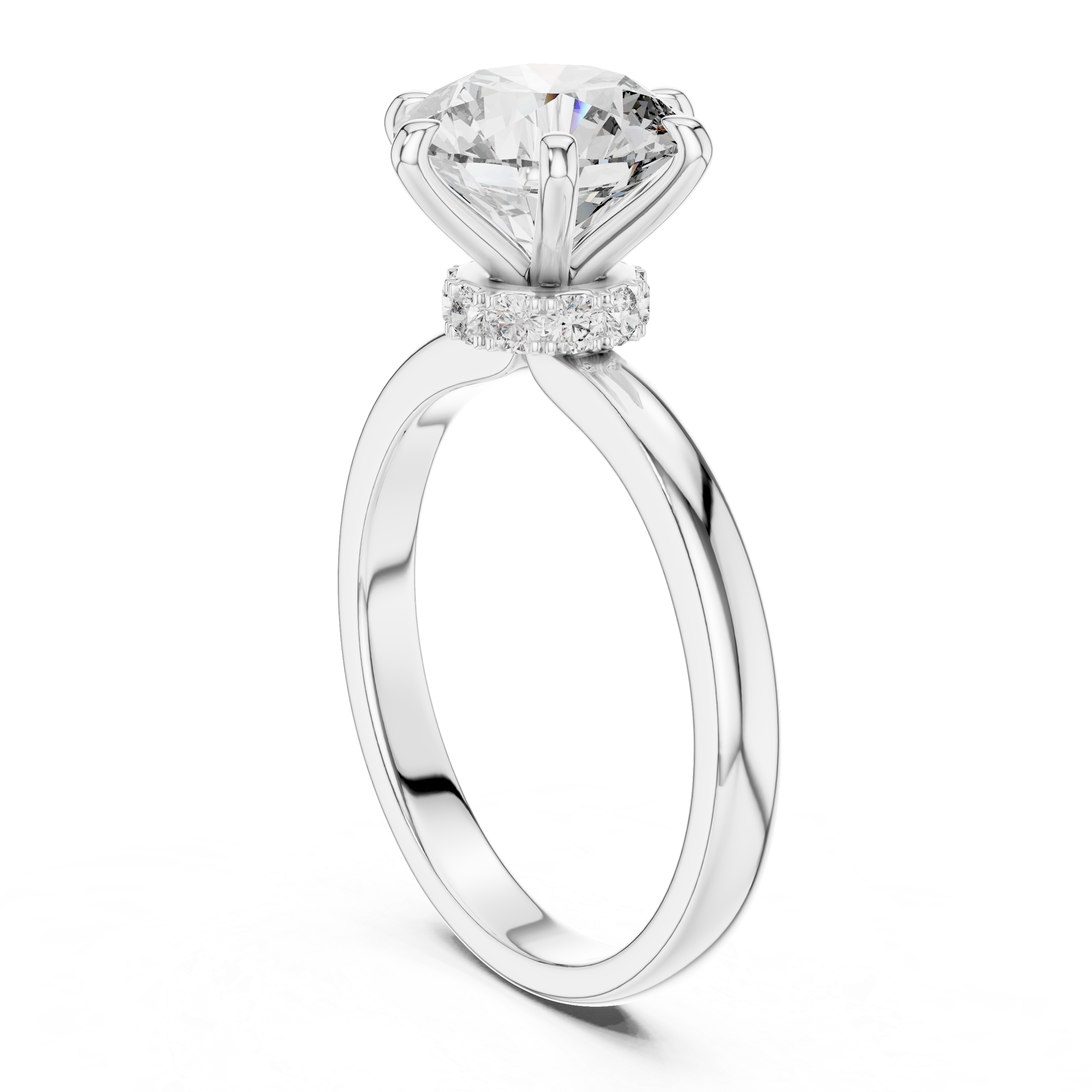 Elegant Simple Shank Style Lab Grown Diamond Ring