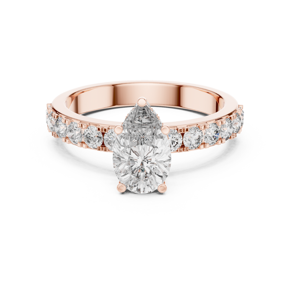 Ornate Vintage Milgrain Detail Lab Grown Diamond Ring