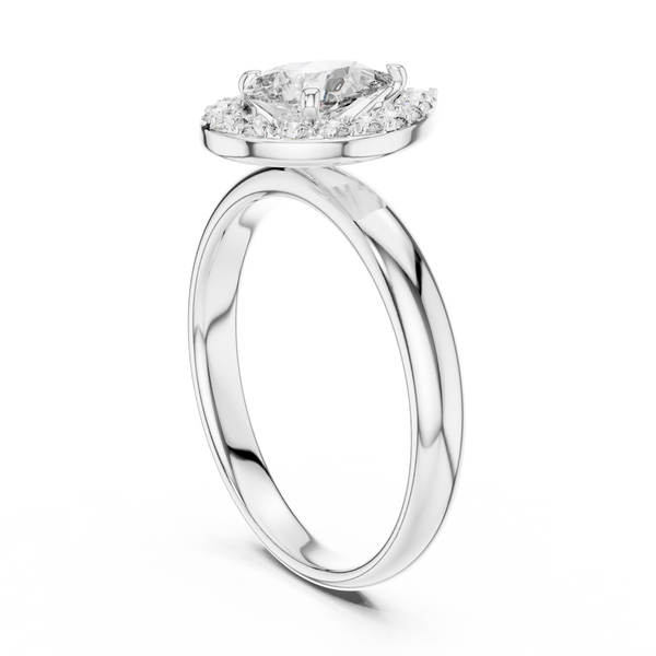 Modern Architectural Tension Set Lab Grown Diamond Ring