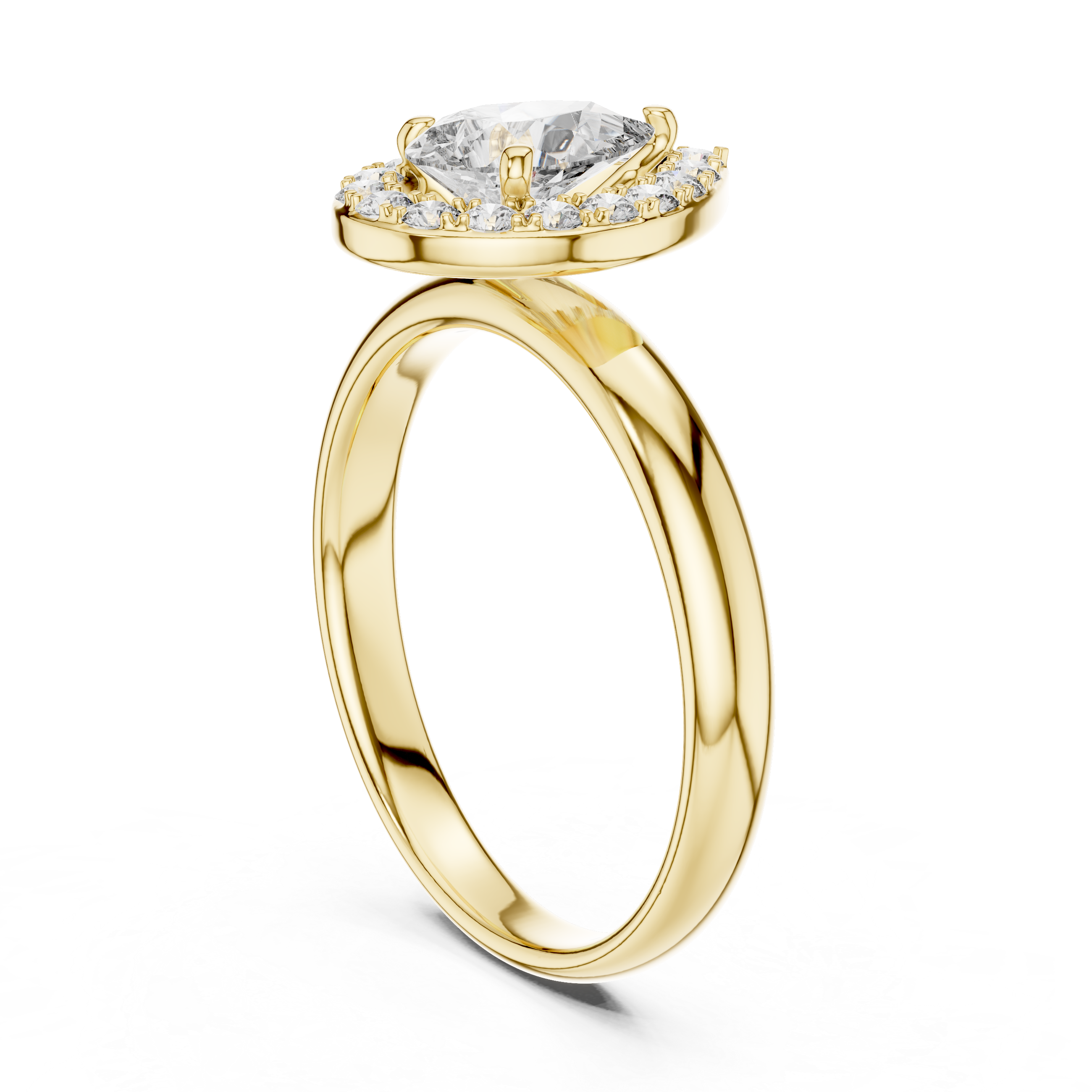 Modern Architectural Tension Set Lab Grown Diamond Ring