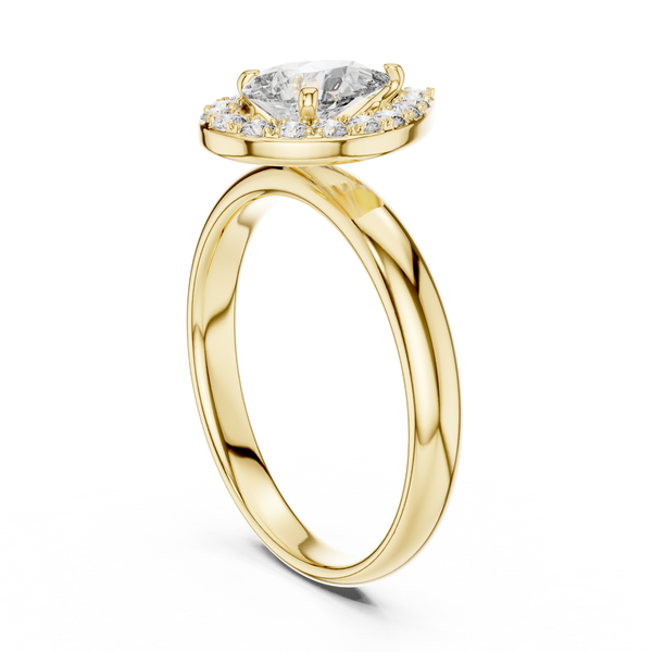 Modern Architectural Tension Set Lab Grown Diamond Ring