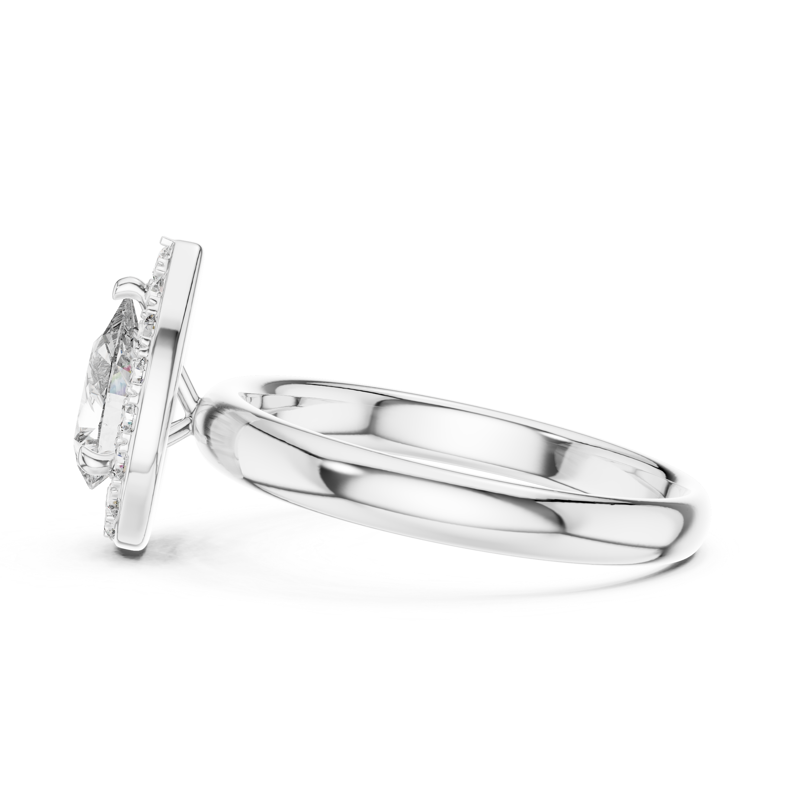 Modern Architectural Tension Set Lab Grown Diamond Ring