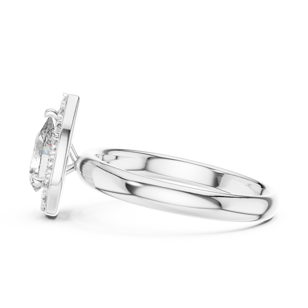 Modern Architectural Tension Set Lab Grown Diamond Ring