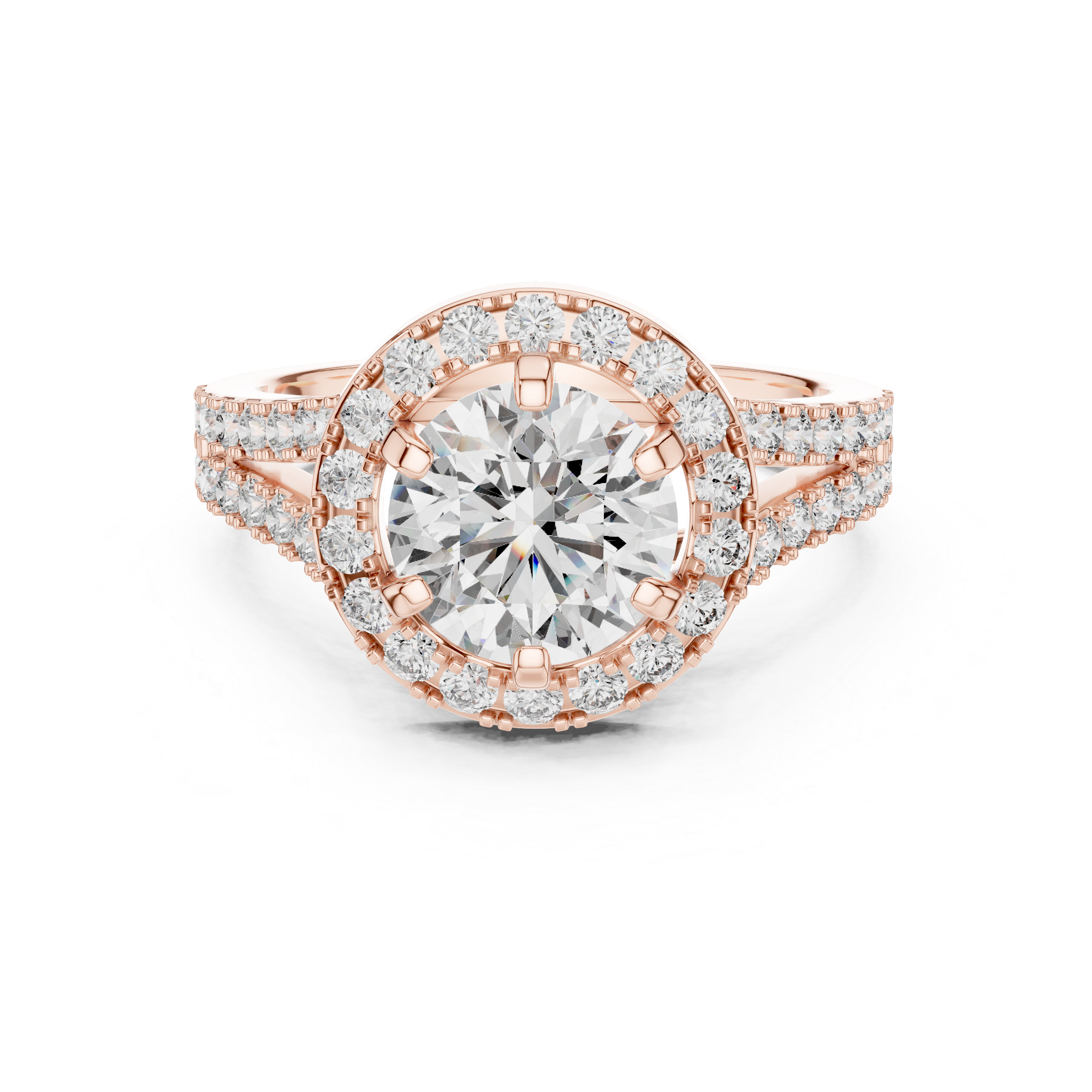 Glistening Radiant Halo Set Lab Grown Diamond Ring