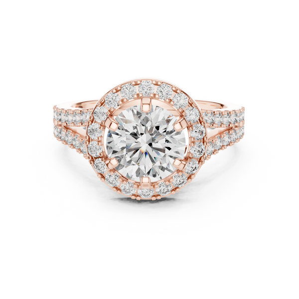 Glistening Radiant Halo Set Lab Grown Diamond Ring
