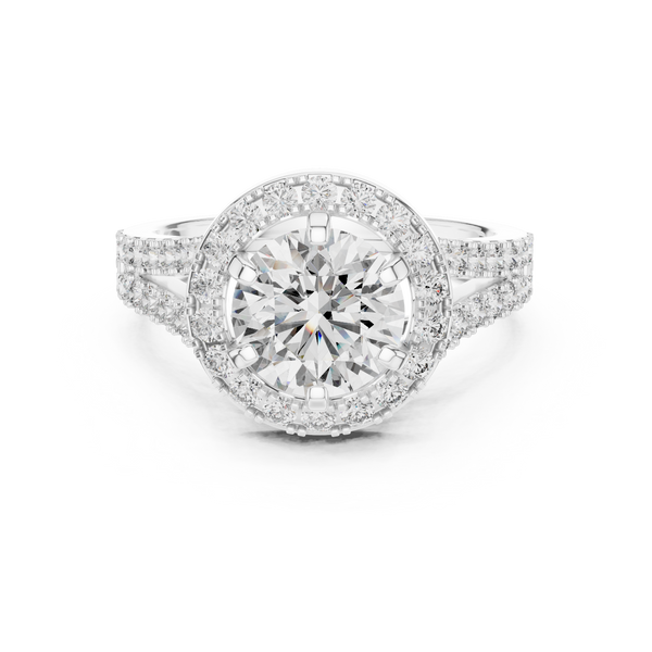 Glistening Radiant Halo Set Lab Grown Diamond Ring