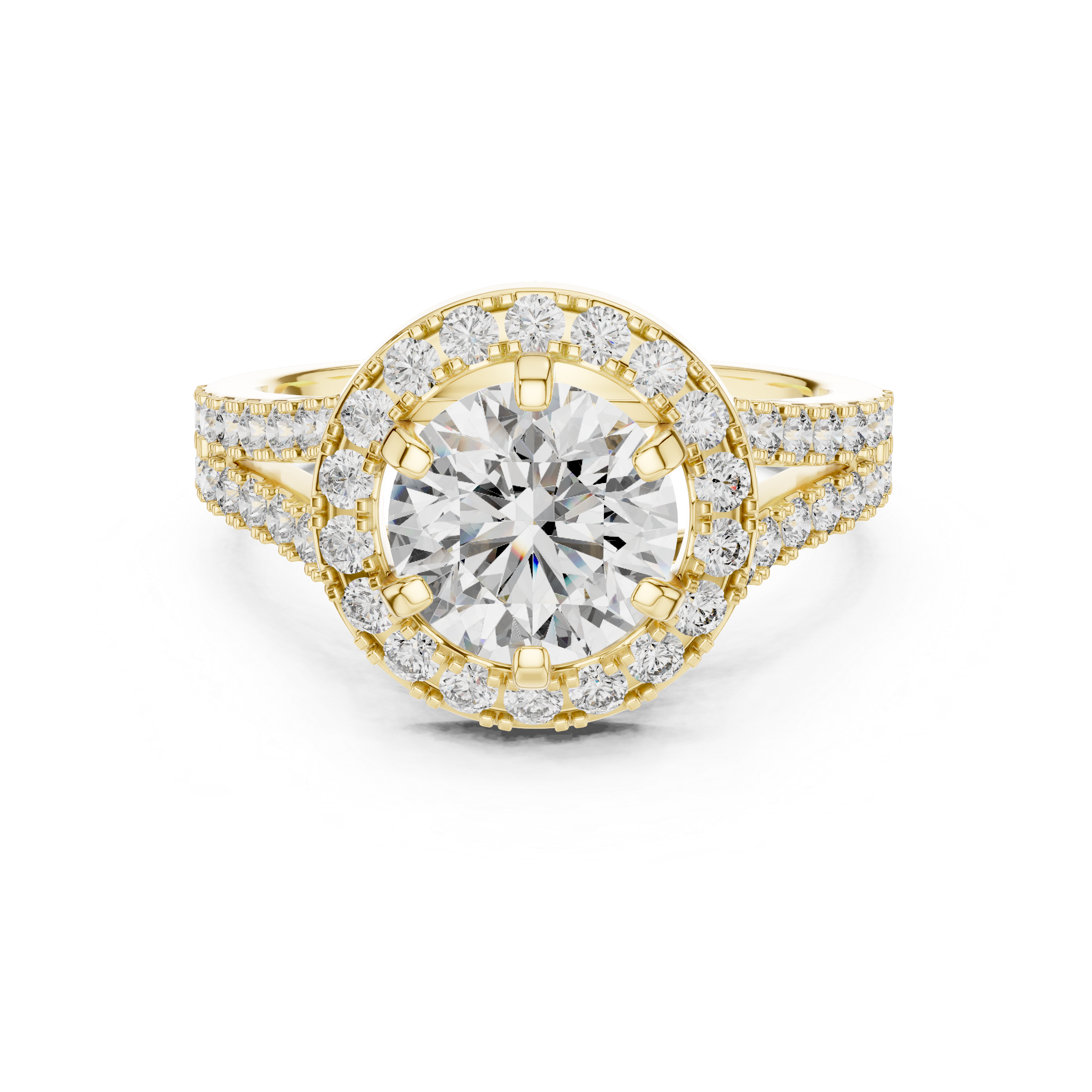 Glistening Radiant Halo Set Lab Grown Diamond Ring