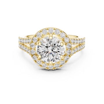 Glistening Radiant Halo Set Lab Grown Diamond Ring
