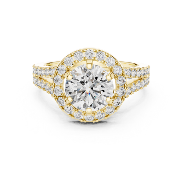 Glistening Radiant Halo Set Lab Grown Diamond Ring