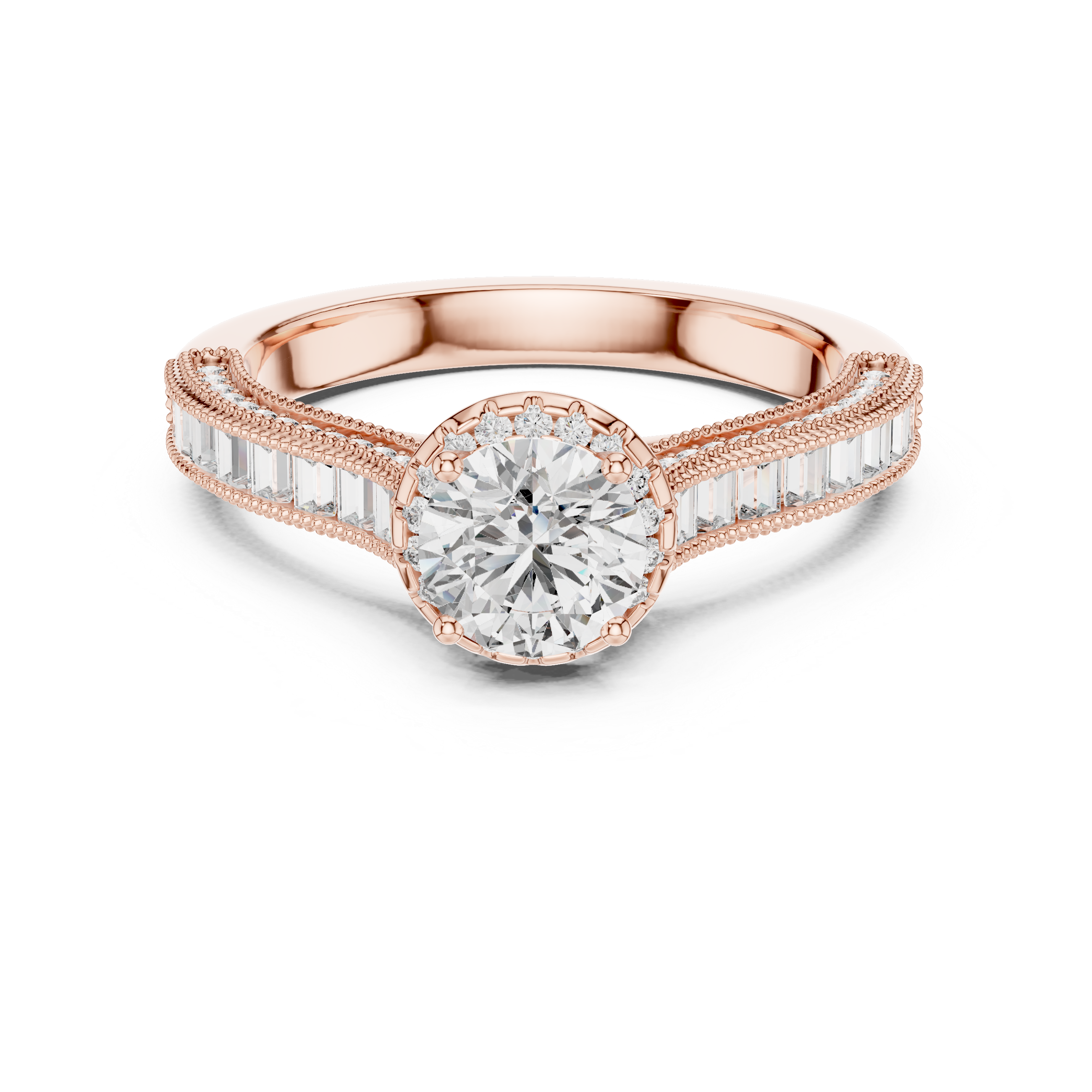Exquisite Solitaire Round Cut Lab Grown Diamond Ring