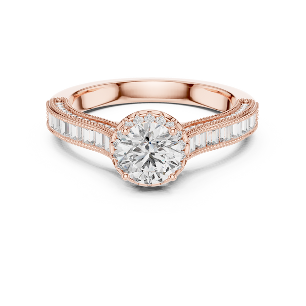 Exquisite Solitaire Round Cut Lab Grown Diamond Ring