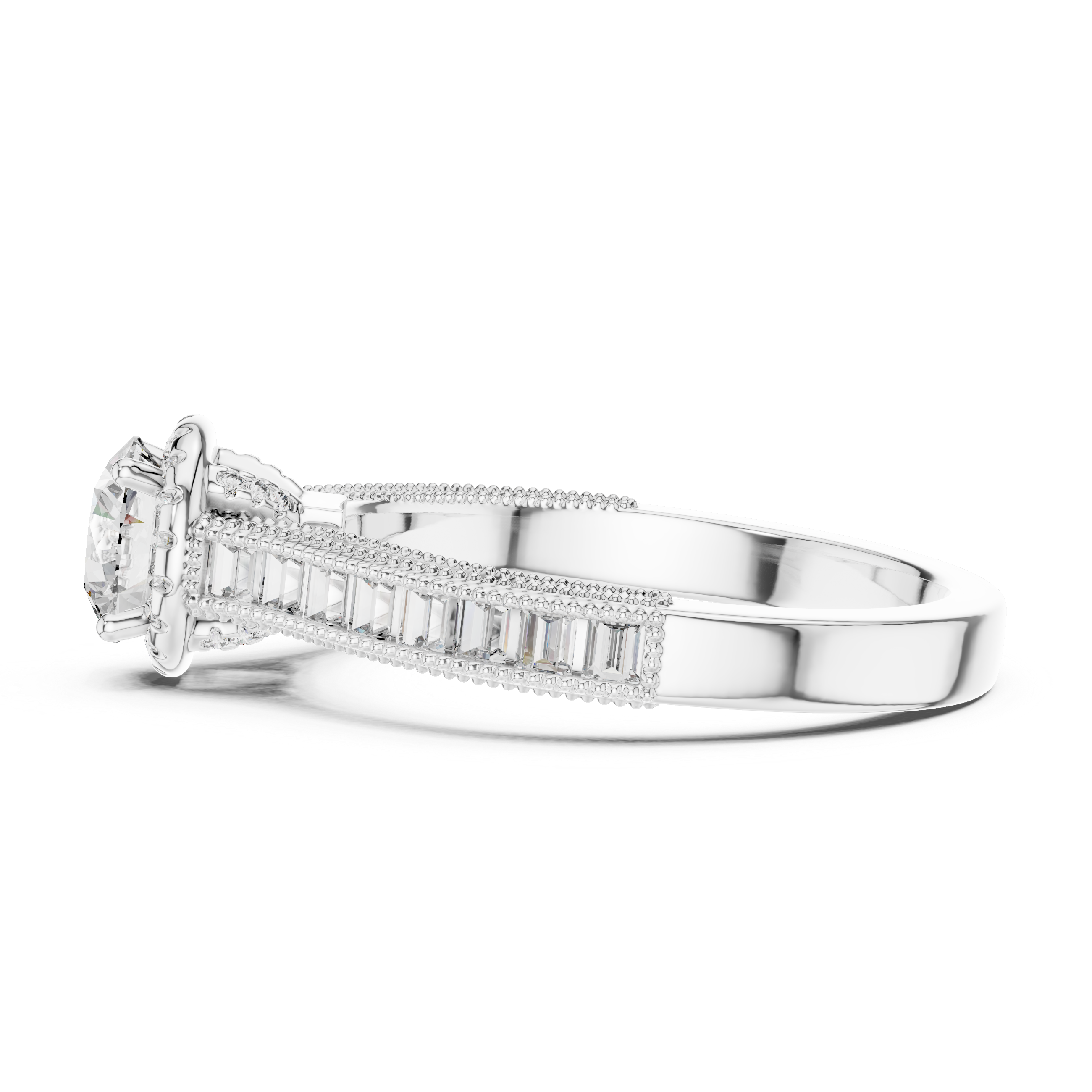 Exquisite Solitaire Round Cut Lab Grown Diamond Ring