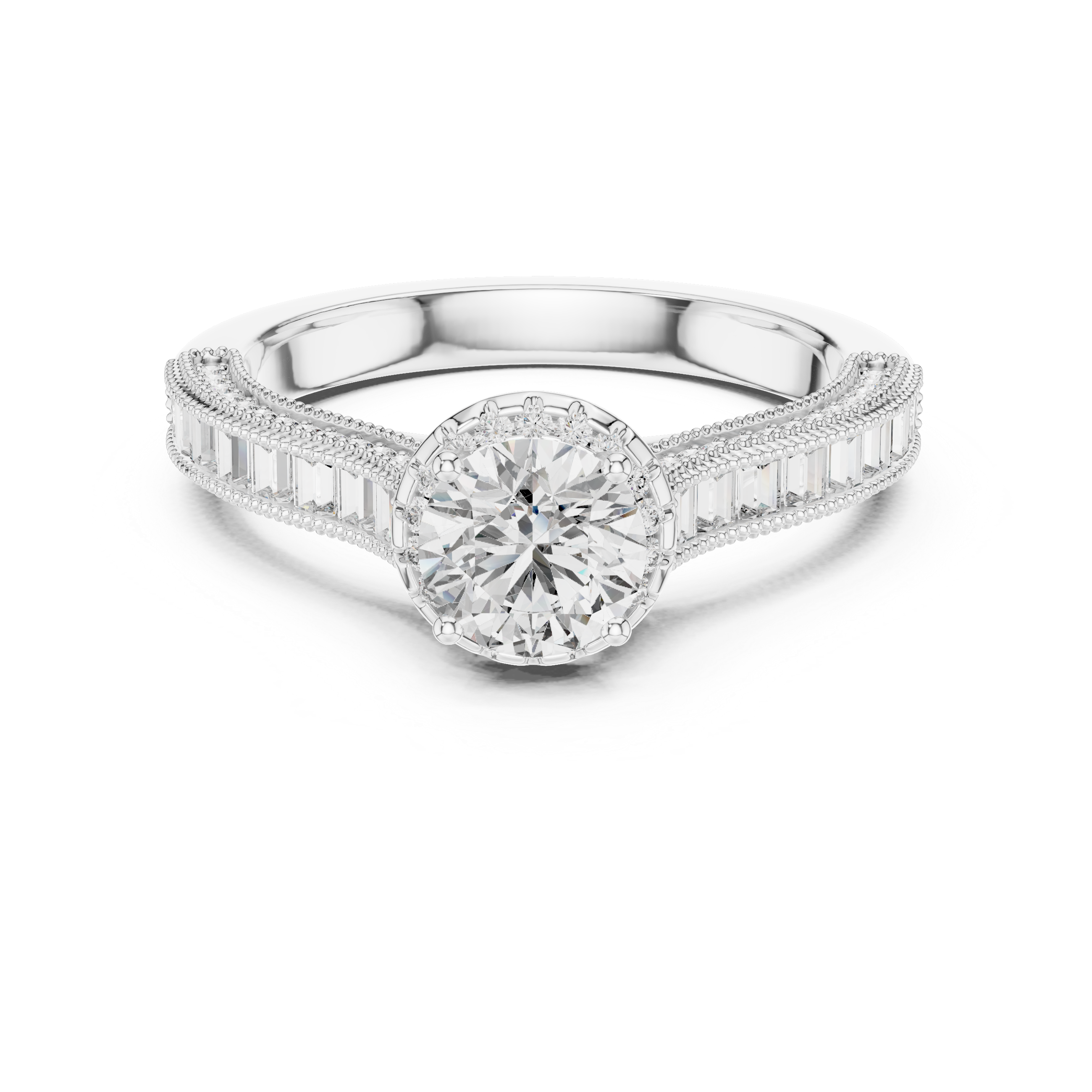 Exquisite Solitaire Round Cut Lab Grown Diamond Ring