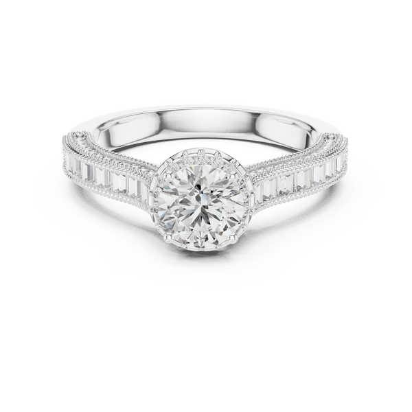 Exquisite Solitaire Round Cut Lab Grown Diamond Ring