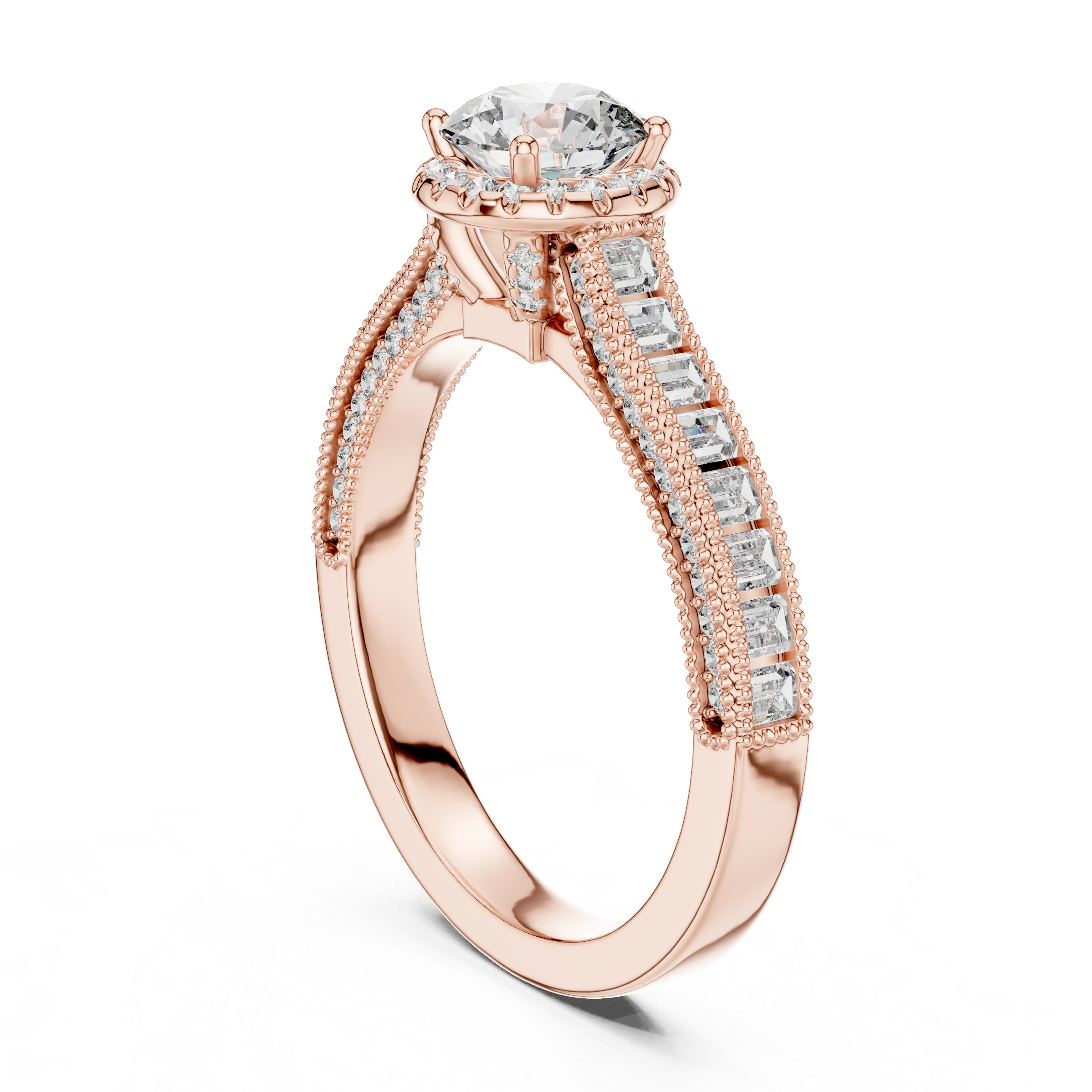 Exquisite Solitaire Round Cut Lab Grown Diamond Ring