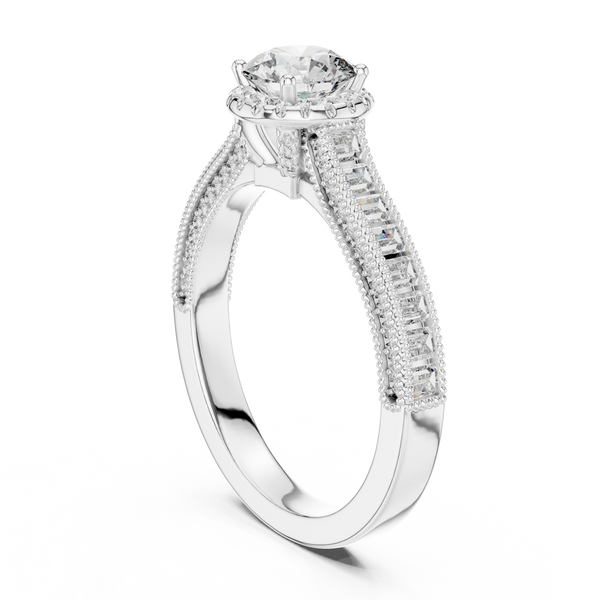 Exquisite Solitaire Round Cut Lab Grown Diamond Ring
