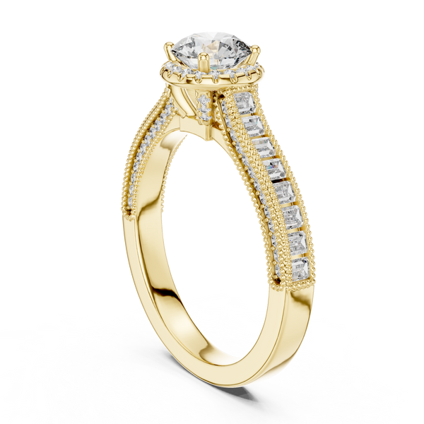 Exquisite Solitaire Round Cut Lab Grown Diamond Ring