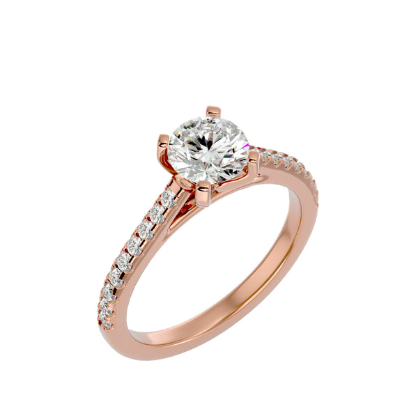 LuxeLine Pave Classic Solitaire riing