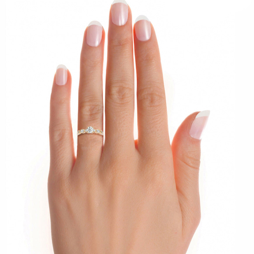 Marquise Band Lab Grown Diamond Solitaire Ring