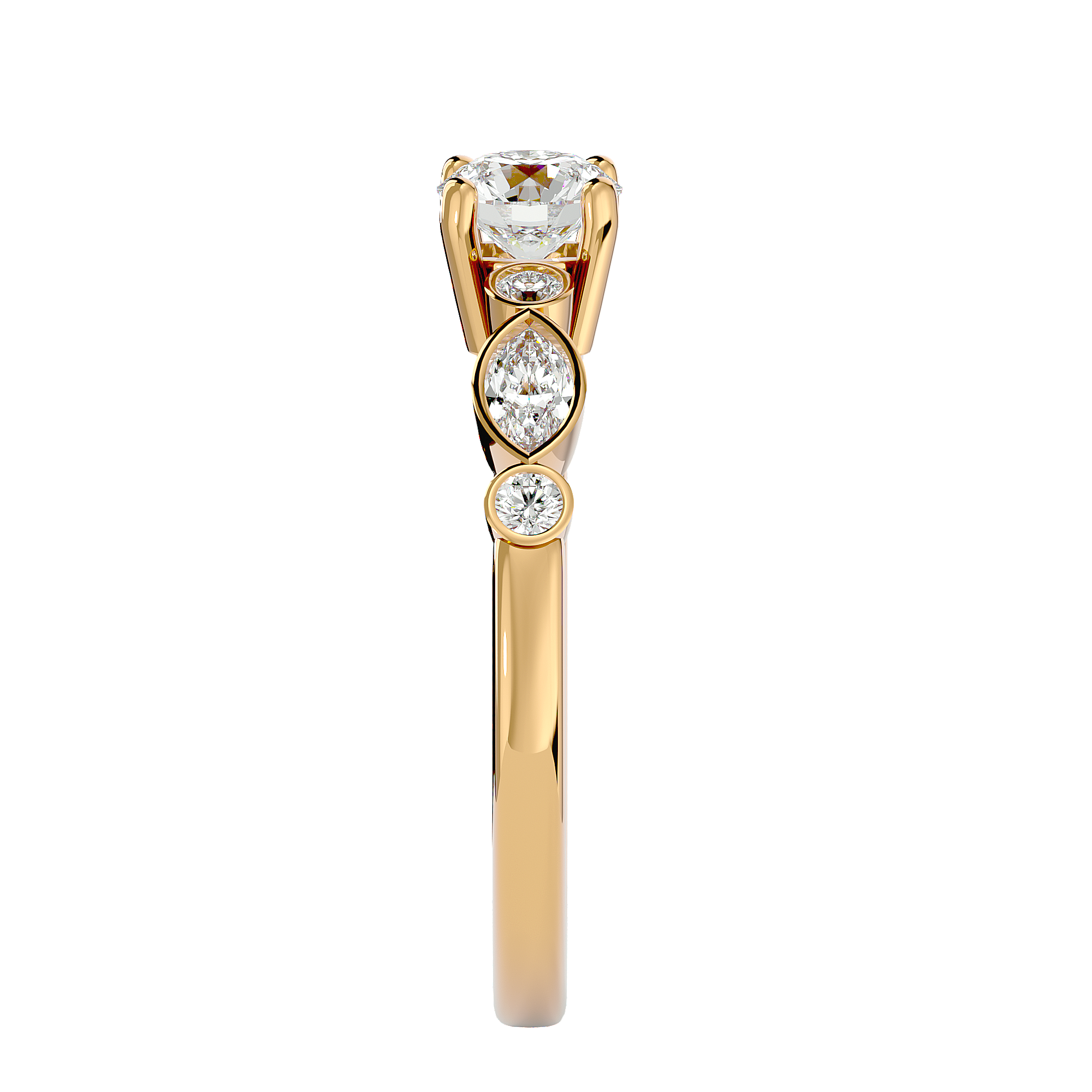 Solitaire & Cluster Marquise Band