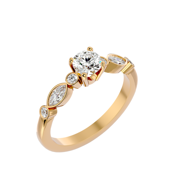 Solitaire & Cluster Marquise Band