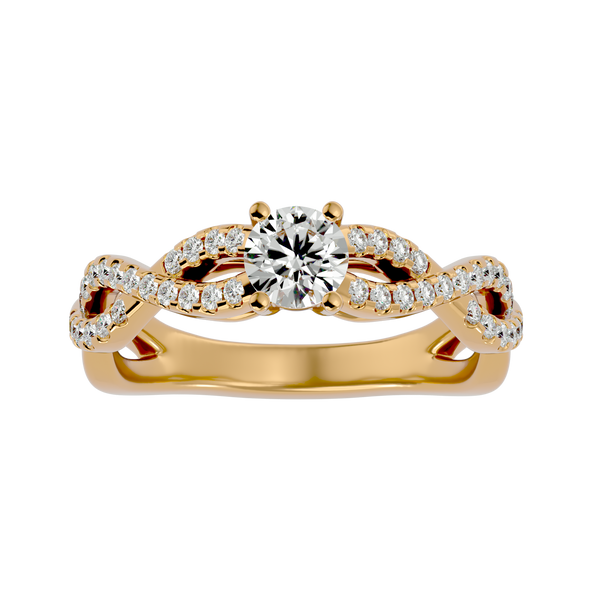 Sparkling braid Solitaire Ring