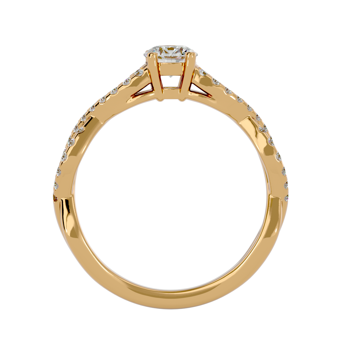 Sparkling braid Solitaire Ring