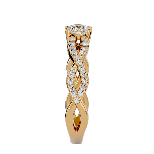 Sparkling braid Solitaire Ring