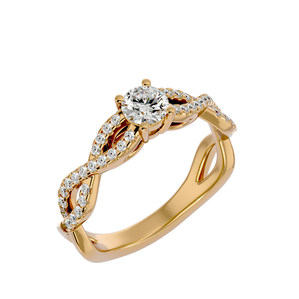 Sparkling braid Solitaire Ring