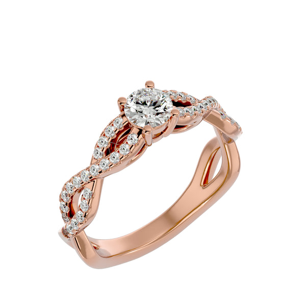 Spiral Design Solitaire Ring