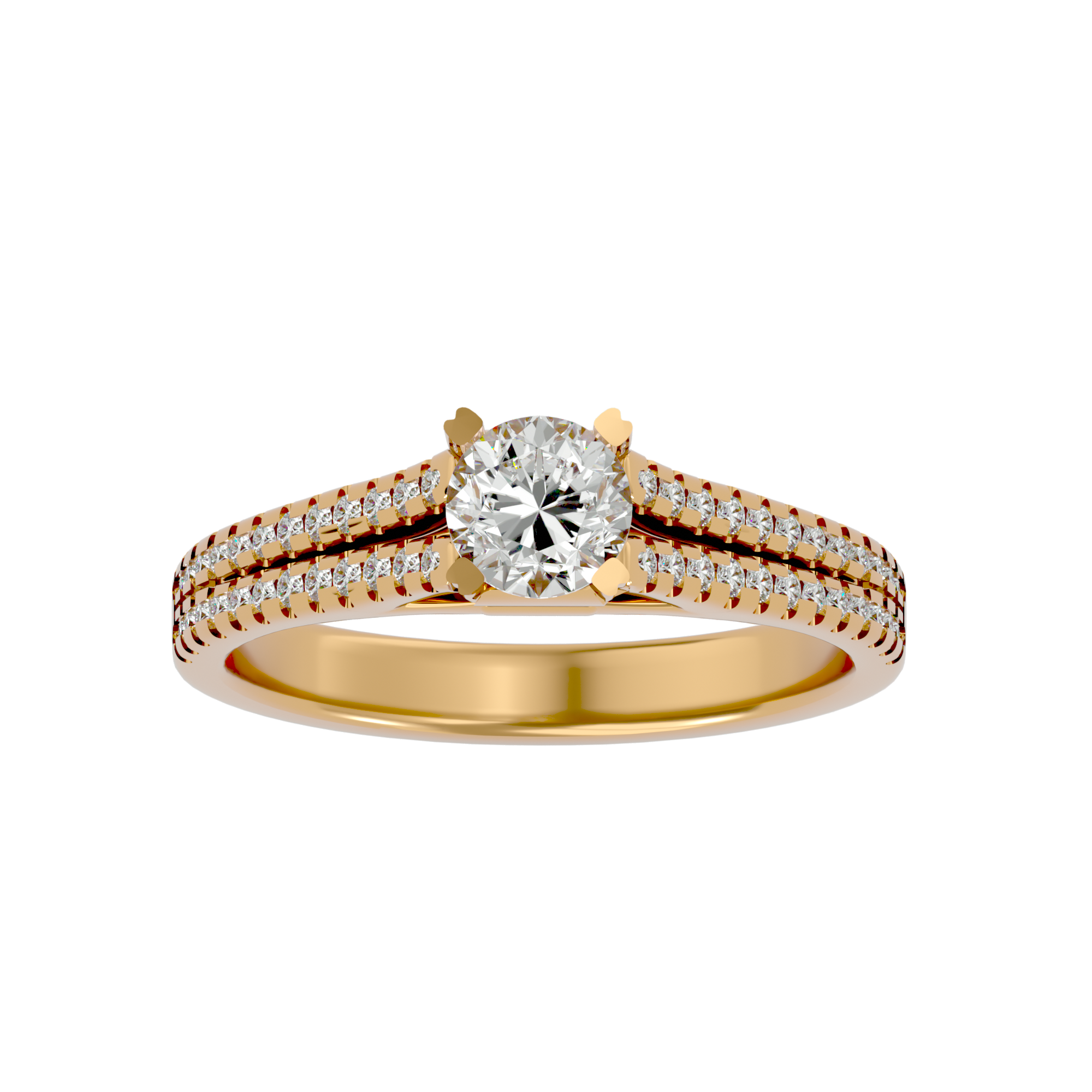 Elegant Crown Solitaire Ring