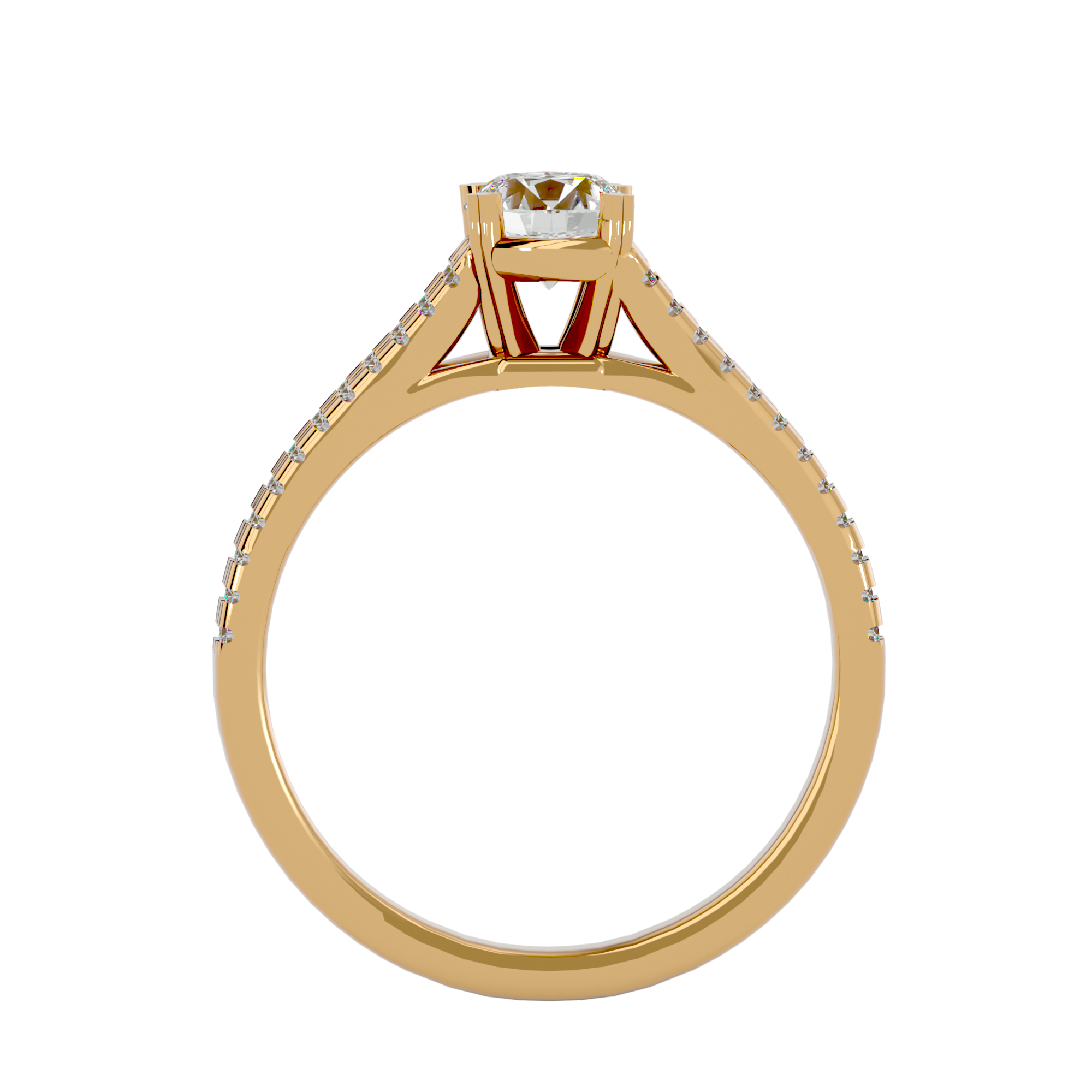 Elegant Crown Solitaire Ring