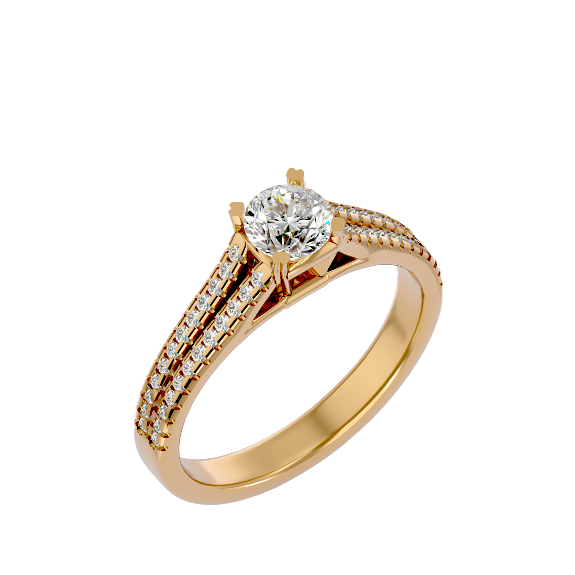 Elegant Crown Solitaire Ring